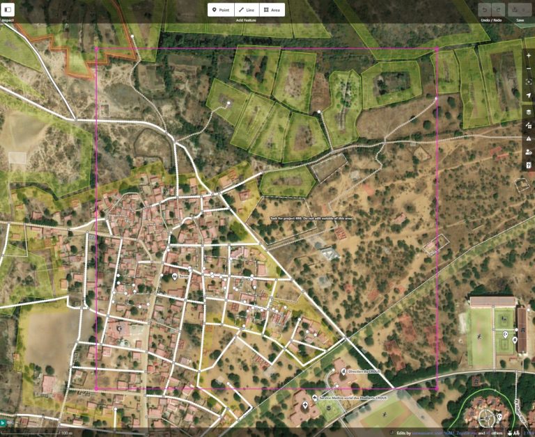 Satellite image of villages in Saint Louis, Senegal.